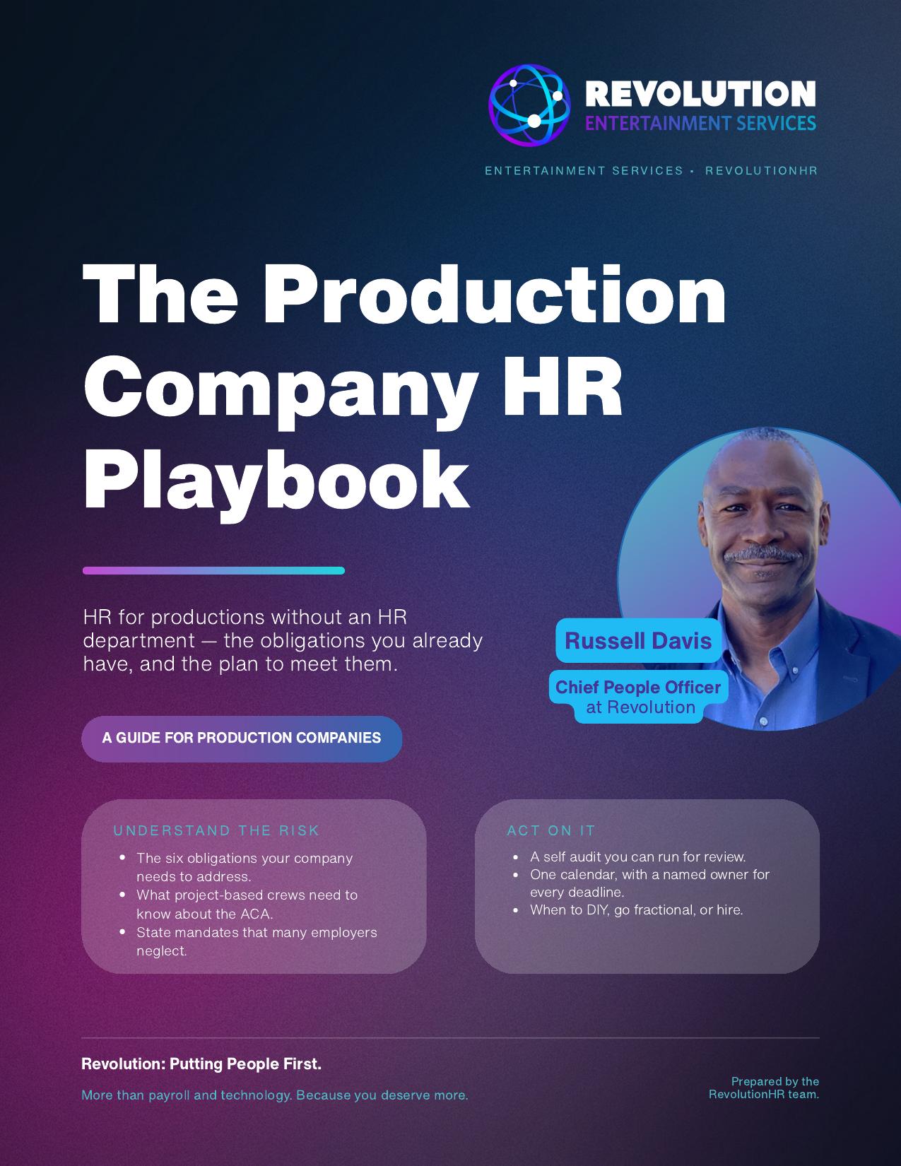 Cover of The Production Company HR Playbook by Russell Davis